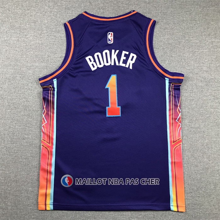 Maillot Enfant Phoenix Suns Devin Booker NO 1 Ville 2023-24 Volet